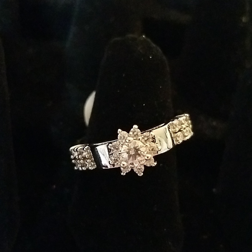 Rhinestone Faux Diamond Cocktail Ring 11